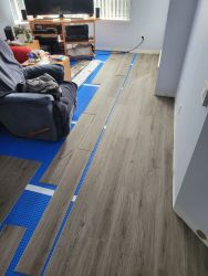 Progress in the living room.